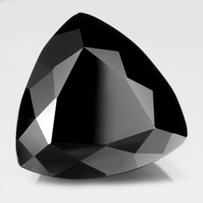 16.90캐럿 천연 검정색 투르말린, 트릴리언, 16.3×15.9 mm, 불투명체
