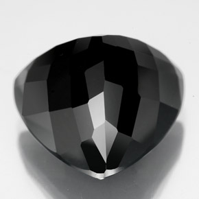 16.90캐럿 천연 검정색 투르말린, 트릴리언, 16.3×15.9 mm, 불투명체