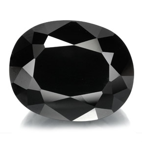 24.48캐럿 천연 검정색 투르말린, 타원형 컷, 20.2×16.2 mm, 불투명체