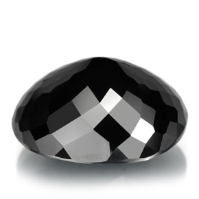 24.48캐럿 천연 검정색 투르말린, 타원형 컷, 20.2×16.2 mm, 불투명체