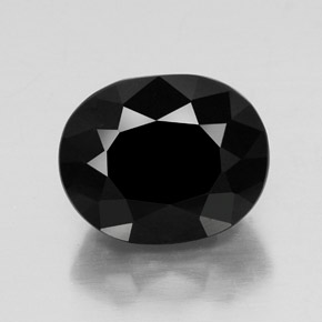 11.51캐럿 천연 검정색 투르말린, 타원형 컷, 14.3×11.6 mm, 불투명체