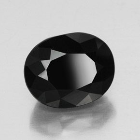 11.51캐럿 천연 검정색 투르말린, 타원형 컷, 14.3×11.6 mm, 불투명체