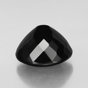 11.51캐럿 천연 검정색 투르말린, 타원형 컷, 14.3×11.6 mm, 불투명체