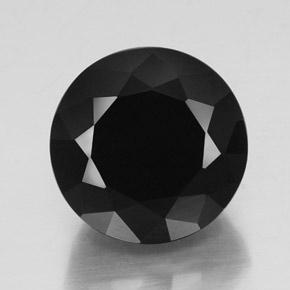 23.59캐럿 천연 검정색 투르말린, 라운드 컷, 16.44 mm, 불투명체
