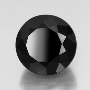 23.59캐럿 천연 검정색 투르말린, 라운드 컷, 16.44 mm, 불투명체
