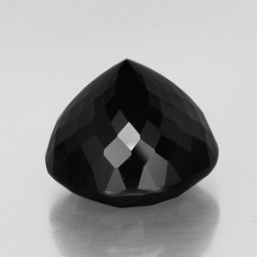 23.59캐럿 천연 검정색 투르말린, 라운드 컷, 16.44 mm, 불투명체