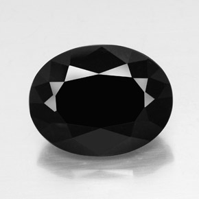 20.48캐럿 천연 검정색 투르말린, 타원형 컷, 19.5×15.1 mm, 불투명체