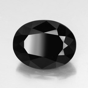 20.48캐럿 천연 검정색 투르말린, 타원형 컷, 19.5×15.1 mm, 불투명체