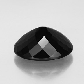 20.48캐럿 천연 검정색 투르말린, 타원형 컷, 19.5×15.1 mm, 불투명체