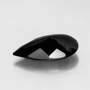 6.19캐럿 천연 검정색 투르말린, 배 모양, 16.6×11.2 mm, 불투명체