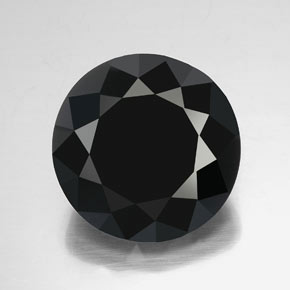 59.56캐럿 천연 검정색 투르말린, 라운드 컷, 24.18 mm, 불투명체
