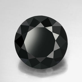 59.56캐럿 천연 검정색 투르말린, 라운드 컷, 24.18 mm, 불투명체