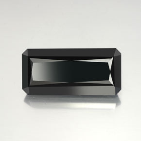 61.48캐럿 천연 검정색 투르말린, 에메랄드 컷, 33.6×15.8 mm, 불투명체