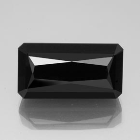 40.08캐럿 천연 검정색 투르말린, 에메랄드 컷, 25.9×13.8 mm, 불투명체