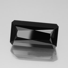 40.08캐럿 천연 검정색 투르말린, 에메랄드 컷, 25.9×13.8 mm, 불투명체