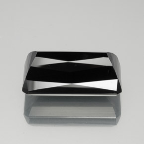 40.08캐럿 천연 검정색 투르말린, 에메랄드 컷, 25.9×13.8 mm, 불투명체