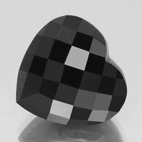 23.92캐럿 천연 검정색 투르말린, 하트 모양, 17.2×16.4 mm, 불투명체