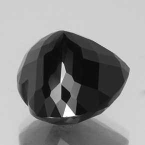 23.92캐럿 천연 검정색 투르말린, 하트 모양, 17.2×16.4 mm, 불투명체