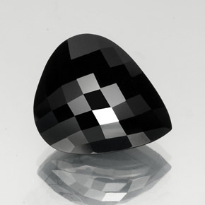 23.98캐럿 천연 골드 광택이 있는 블랙 투르말린, 배 모양, 20×17.3 mm, 불투명체