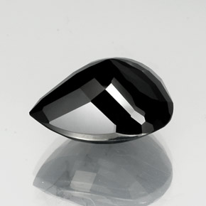 23.98캐럿 천연 골드 광택이 있는 블랙 투르말린, 배 모양, 20×17.3 mm, 불투명체