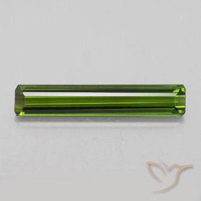 2.14ct 자연스러운 흙빛 녹색 전기석, 에메랄드 컷, VVS