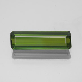 2.02캐럿 천연 다크 그린 투르말린, 에메랄드 컷, 14.1×4.3 mm, VVS