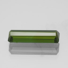 2.02캐럿 천연 다크 그린 투르말린, 에메랄드 컷, 14.1×4.3 mm, VVS