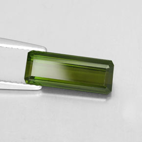 2.15캐럿 천연 미디엄 그린 투르말린, 에메랄드 컷, 13.1×5 mm, VVS