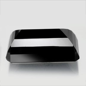 22.79캐럿 천연 검정색 투르말린, 에메랄드 컷, 21.2×12.5 mm, 불투명체