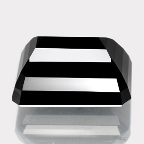 14.50캐럿 천연 검정색 투르말린, 에메랄드 컷, 16.2×10.5 mm, 불투명체