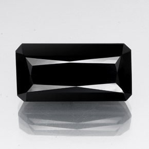 30.20캐럿 천연 검정색 투르말린, 에메랄드 컷, 24.9×12.6 mm, 불투명체