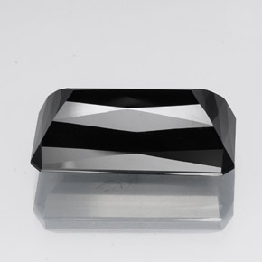 30.20캐럿 천연 검정색 투르말린, 에메랄드 컷, 24.9×12.6 mm, 불투명체