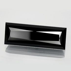 10.39캐럿 천연 검정색 투르말린, 바게트, 22.3×8.2 mm, 불투명체