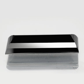 10.39캐럿 천연 검정색 투르말린, 바게트, 22.3×8.2 mm, 불투명체