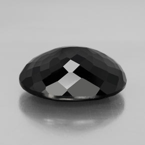 12.00캐럿 천연 검정색 투르말린, 타원형 컷, 16.4×13.2 mm, 불투명체