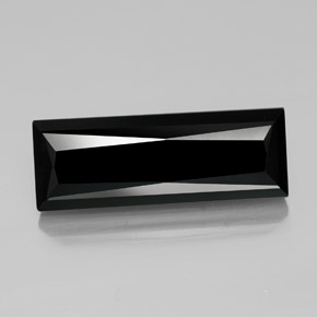 30.39캐럿 천연 검정색 투르말린, 바게트, 30×10.8 mm, 불투명체