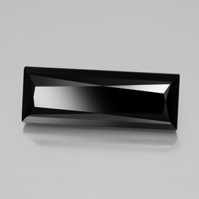 30.39캐럿 천연 검정색 투르말린, 바게트, 30×10.8 mm, 불투명체