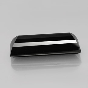 30.39캐럿 천연 검정색 투르말린, 바게트, 30×10.8 mm, 불투명체