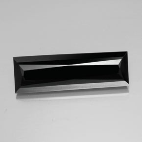 13.87캐럿 천연 검정색 투르말린, 바게트, 26.3×8.4 mm, 불투명체