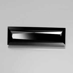 13.87캐럿 천연 검정색 투르말린, 바게트, 26.3×8.4 mm, 불투명체