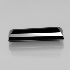 13.87캐럿 천연 검정색 투르말린, 바게트, 26.3×8.4 mm, 불투명체