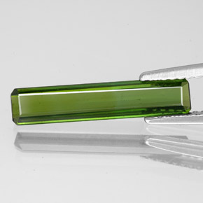 1.51캐럿 천연 미디엄 그린 투르말린, 에메랄드 컷, 18.1×3.8 mm, VS