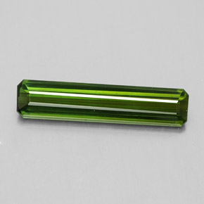 1.84캐럿 천연 그린 투르말린, 에메랄드 컷, 17.3×3.9 mm, VS