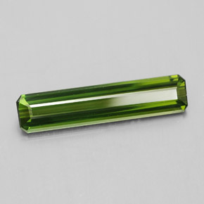 1.84캐럿 천연 그린 투르말린, 에메랄드 컷, 17.3×3.9 mm, VS