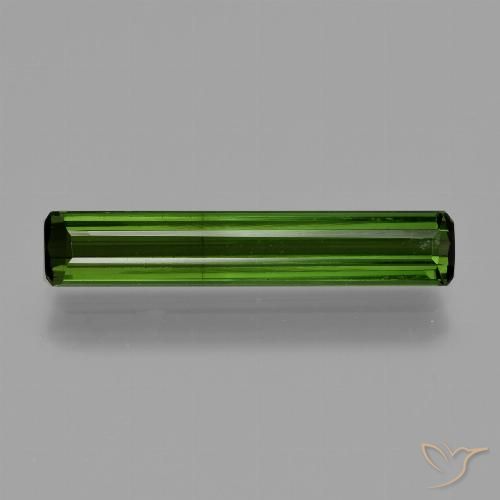 1.66ct 자연스러운 짙은 녹색 전기석, 에메랄드 컷, SI