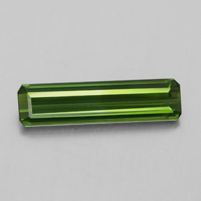 1.27캐럿 천연 그린 투르말린, 에메랄드 컷, 14.4×3.7 mm, VVS-VS