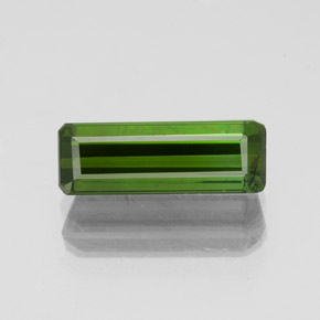 1.43캐럿 천연 흙빛 녹색 전기석, 에메랄드 컷, SI