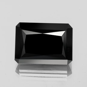 18.35캐럿 천연 검정색 투르말린, 에메랄드 컷, 17.9×12.8 mm, 불투명체