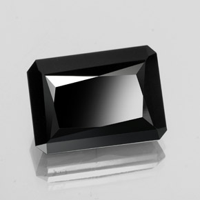 18.35캐럿 천연 검정색 투르말린, 에메랄드 컷, 17.9×12.8 mm, 불투명체