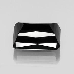 18.35캐럿 천연 검정색 투르말린, 에메랄드 컷, 17.9×12.8 mm, 불투명체
